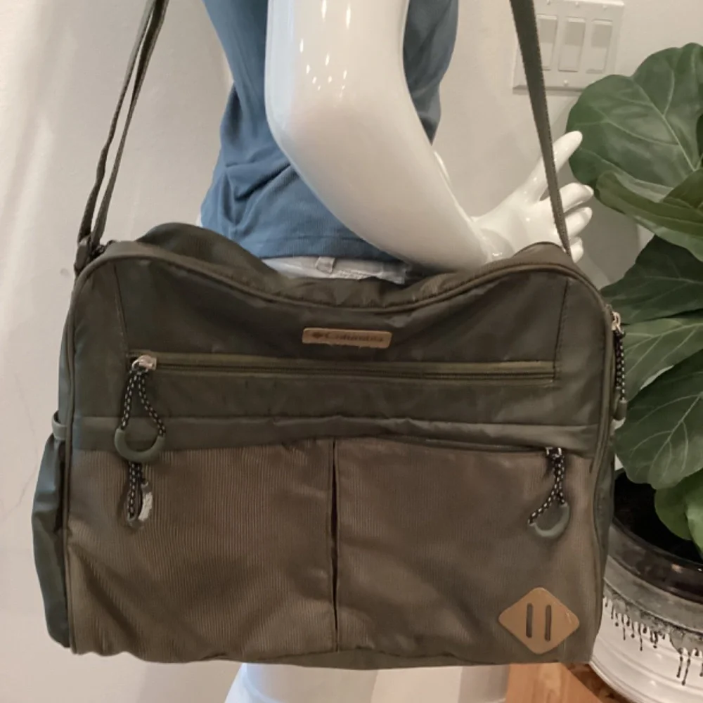 Columbia baby diaper bag with changing pad olive green medium size